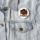 Badge Rond 5 Cm J'aime Buffalo (En situation)
