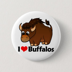 Badge Rond 5 Cm J'aime Buffalo