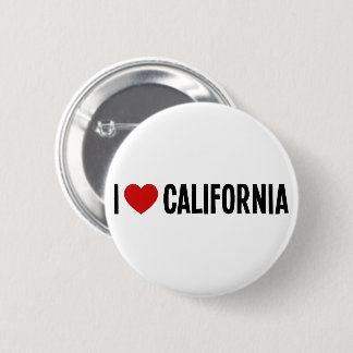 Badge Rond 5 Cm J'aime California Bouton Rond