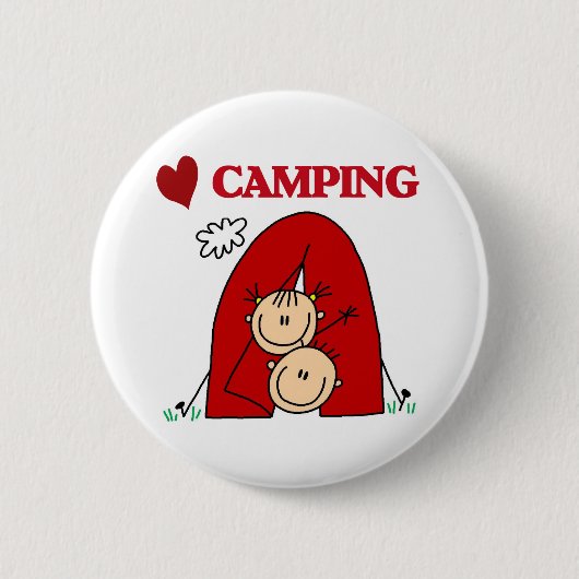Badge Rond 5 Cm J'aime camper (Devant)