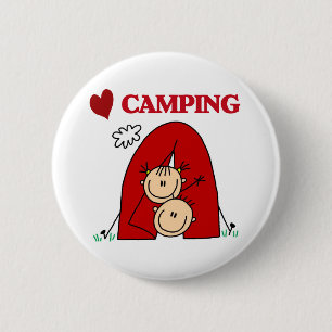 Badge Rond 5 Cm J'aime camper