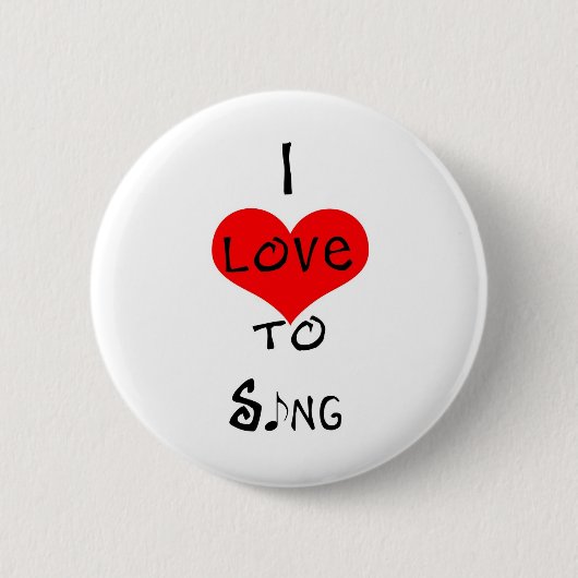 Badge Rond 5 Cm J'aime chanter (Devant)