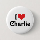 Badge Rond 5 Cm J'aime Charlie (Devant)