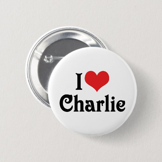 Badge Rond 5 Cm J'aime Charlie (Devant & derrière)