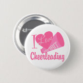 Badge Rond 5 Cm J'Aime Cheerleader (Devant & derrière)