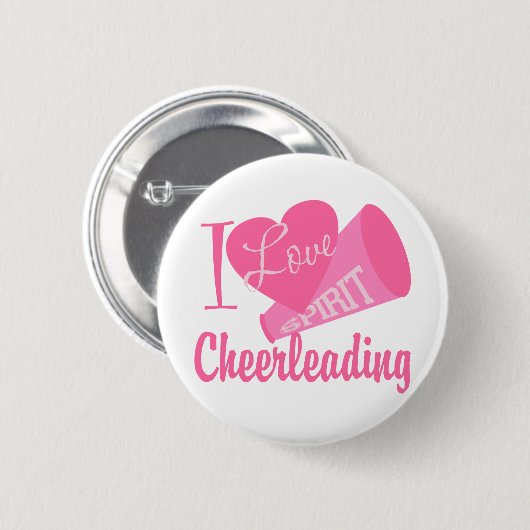 Badge Rond 5 Cm J'Aime Cheerleader (Devant & derrière)