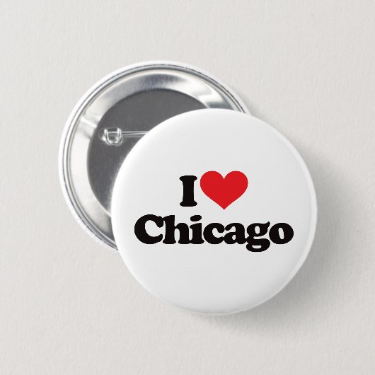 Badge Rond 5 Cm J'aime Chicago (Devant & derrière)