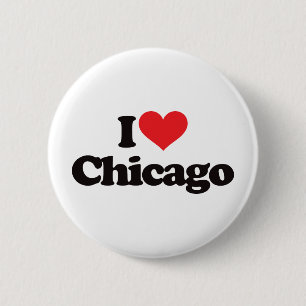Badge Rond 5 Cm J'aime Chicago