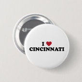 Badge Rond 5 Cm J'aime Cincinnati Ohio (Devant & derrière)