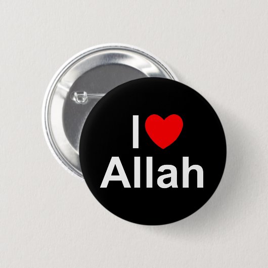 Badge Rond 5 Cm J'aime (coeur) Allah (Devant & derrière)