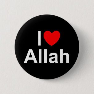Badge Rond 5 Cm J'aime (coeur) Allah