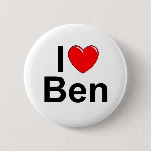 Badge Rond 5 Cm J'aime (coeur) Ben (Devant)
