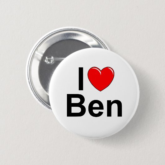 Badge Rond 5 Cm J'aime (coeur) Ben (Devant & derrière)