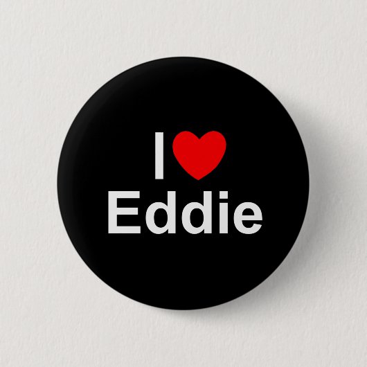 Badge Rond 5 Cm J'aime (coeur) Eddie (Devant)