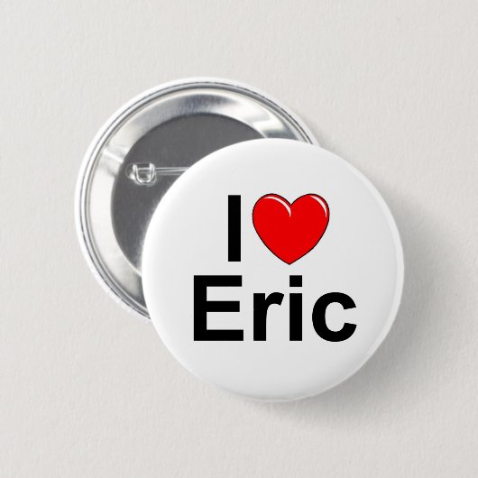 Badge Rond 5 Cm J'aime (coeur) Éric (Devant & derrière)