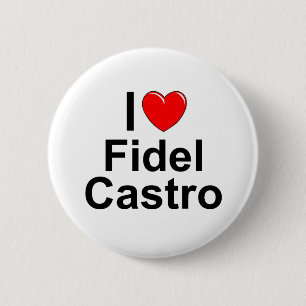 Badge Rond 5 Cm J'aime (coeur) Fidel Castro
