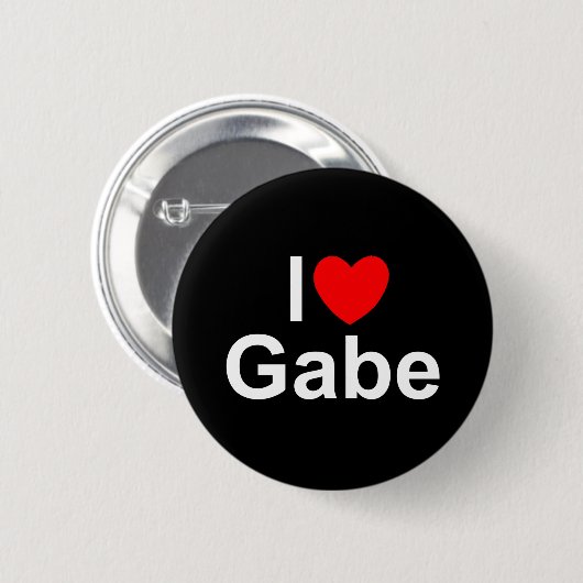 Badge Rond 5 Cm J'aime (coeur) Gabe (Devant & derrière)