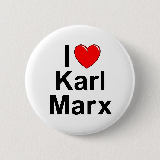 Badge Rond 5 Cm J'aime (coeur) Karl Marx (Devant)