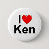 Badge Rond 5 Cm J'aime (coeur) Ken (Devant)
