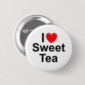 Badge Rond 5 Cm J'aime (coeur) le thé doux (Devant & derrière)