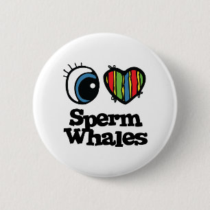 Badge Rond 5 Cm J'aime (cœur) les cachalots