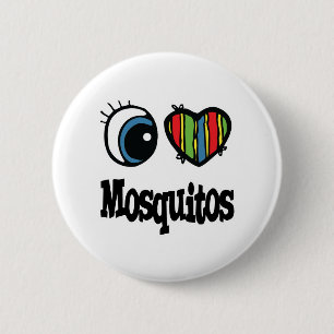 Badge Rond 5 Cm J'aime (cœur) les moustiques