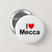 Badge Rond 5 Cm J'aime (coeur) Mecque (Devant & derrière)