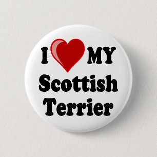 Badge Rond 5 Cm J'aime (coeur) mes cadeaux écossais de chien de