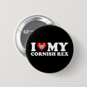 Badge Rond 5 Cm J'aime (Cœur) Mon Cornish Rex (Devant & derrière)
