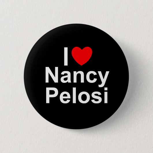 Badge Rond 5 Cm J'aime (coeur) Nancy Pelosi (Devant)