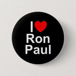 Badge Rond 5 Cm J'aime (coeur) Ron Paul