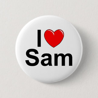 Badge Rond 5 Cm J'aime (coeur) Sam