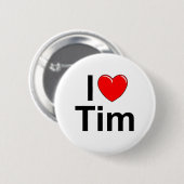 Badge Rond 5 Cm J'aime (coeur) Tim (Devant & derrière)