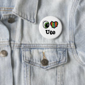Badge Rond 5 Cm J'aime (Cœur) Ute (En situation)