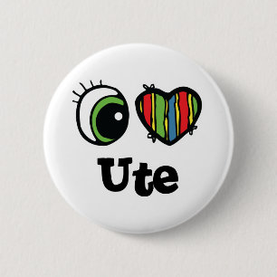Badge Rond 5 Cm J'aime (Cœur) Ute