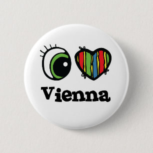 Badge Rond 5 Cm J'aime (cœur) Vienne