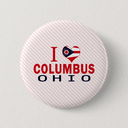 Badge Rond 5 Cm J'aime Columbus, Ohio (Devant)