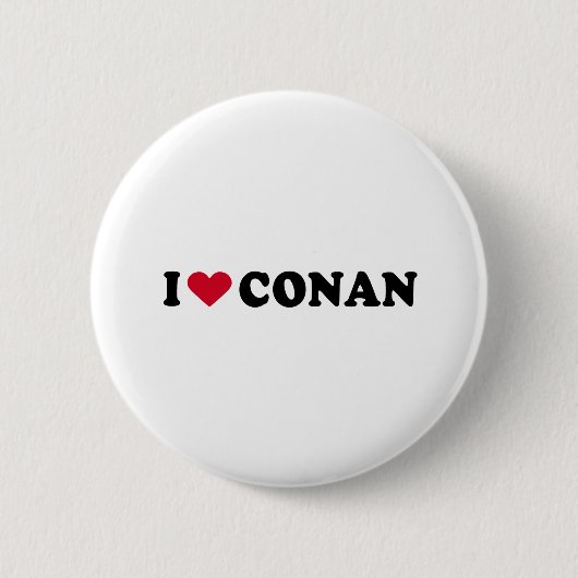 BADGE ROND 5 CM J'AIME CONAN (Devant)