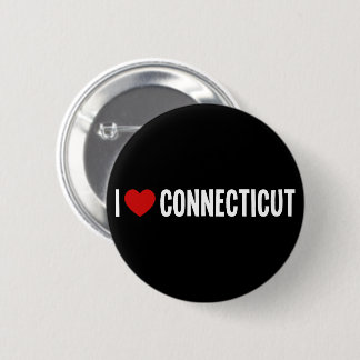 Badge Rond 5 Cm J'aime Connecticut Bouton Rond