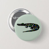 Badge Rond 5 Cm J'aime CROCODILES - Reptile - Faune - Nature (Devant & derrière)