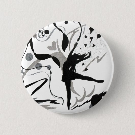 Badge Rond 5 Cm J'Aime Danser (Devant)