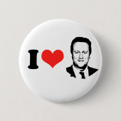Badge Rond 5 Cm J'aime David Cameron (Devant)