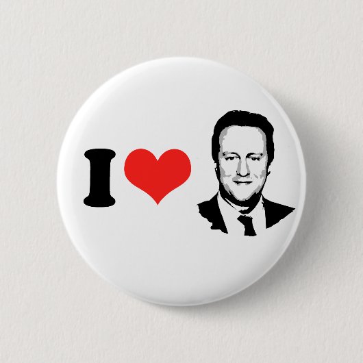 Badge Rond 5 Cm J'aime David Cameron (Devant)