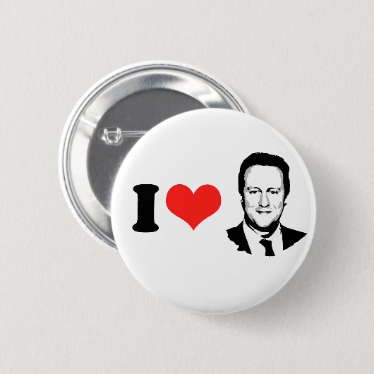 Badge Rond 5 Cm J'aime David Cameron (Devant & derrière)