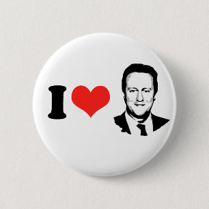 Badge Rond 5 Cm J'aime David Cameron