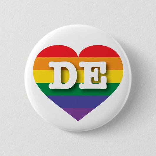 Badge Rond 5 Cm J'aime Delaware Gay pride Rainbow Heart (Devant)