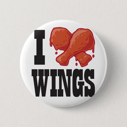 Badge Rond 5 Cm J'aime des ailes de poulet (Devant)
