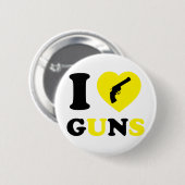 Badge Rond 5 Cm J'aime des armes à feu (Devant & derrière)