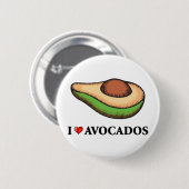 Badge Rond 5 Cm J'aime des avocats (Devant & derrière)