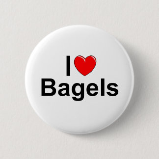Badge Rond 5 Cm J'aime des bagels (de coeur)